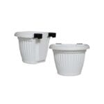 Bello Ralling Planter White Set of 2