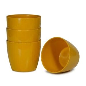 Harshdeep Valencia Round Planters (20cm) – 4-Piece Glossy  Statement Sets