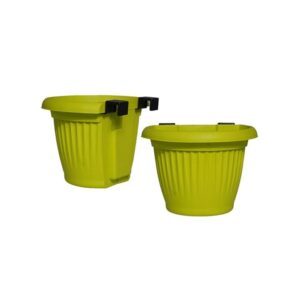 Harshdeep Bello Wall-Hanging Planters (20cm) – Sleek 2-Piece Purple Railing Set