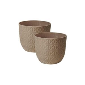 Harshdeep Verona Diamond Round Planter – 2-Piece Sophisticated Set