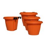 Bello Ralling Planter Orange Set of 4