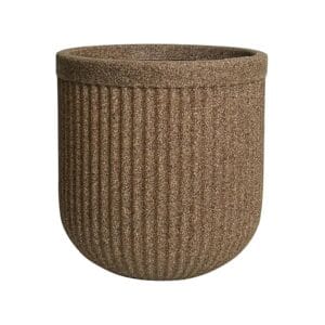 Harshdeep Tokyo 30cm Round Stone-Finish Planter – High-Capacity Seamless Design